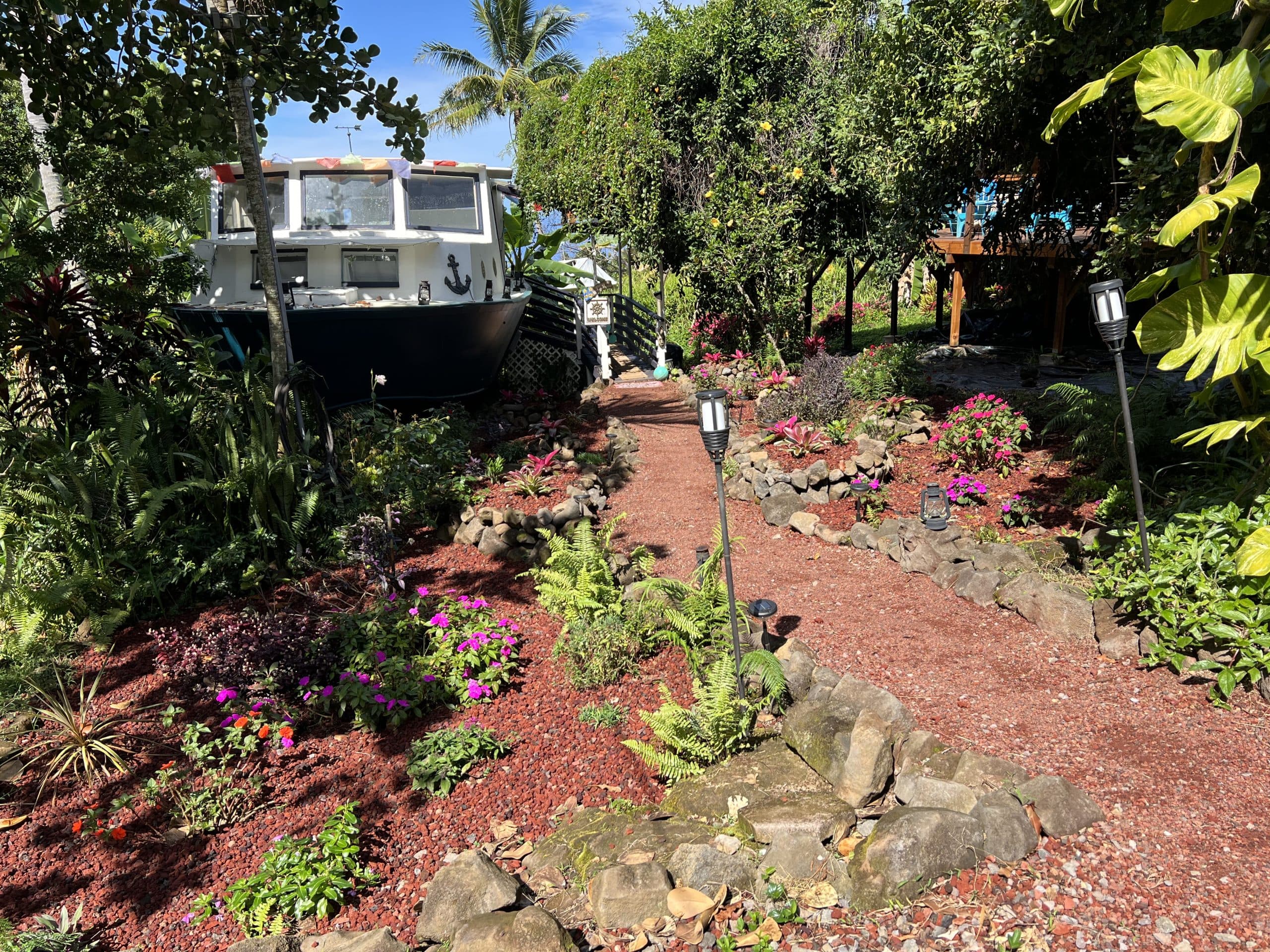 Tropical gardens and jungle pathways at Manta Soul